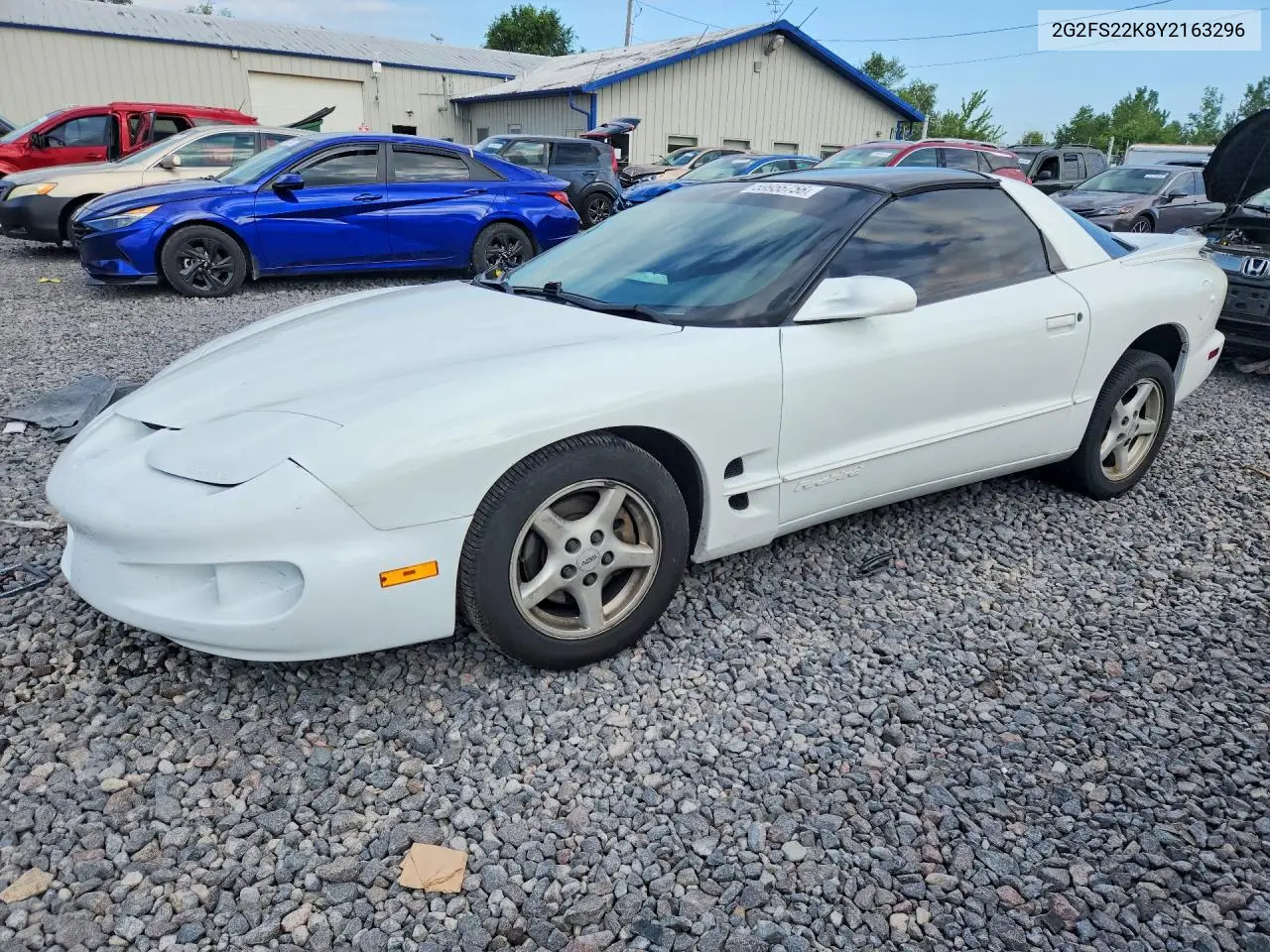 2000 Pontiac Firebird VIN: 2G2FS22K8Y2163296 Lot: 59956756