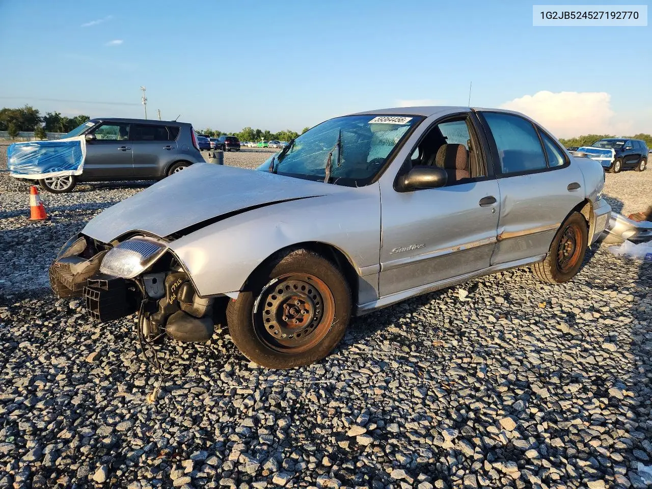 2002 Pontiac Sunfire Se VIN: 1G2JB524527192770 Lot: 59364456