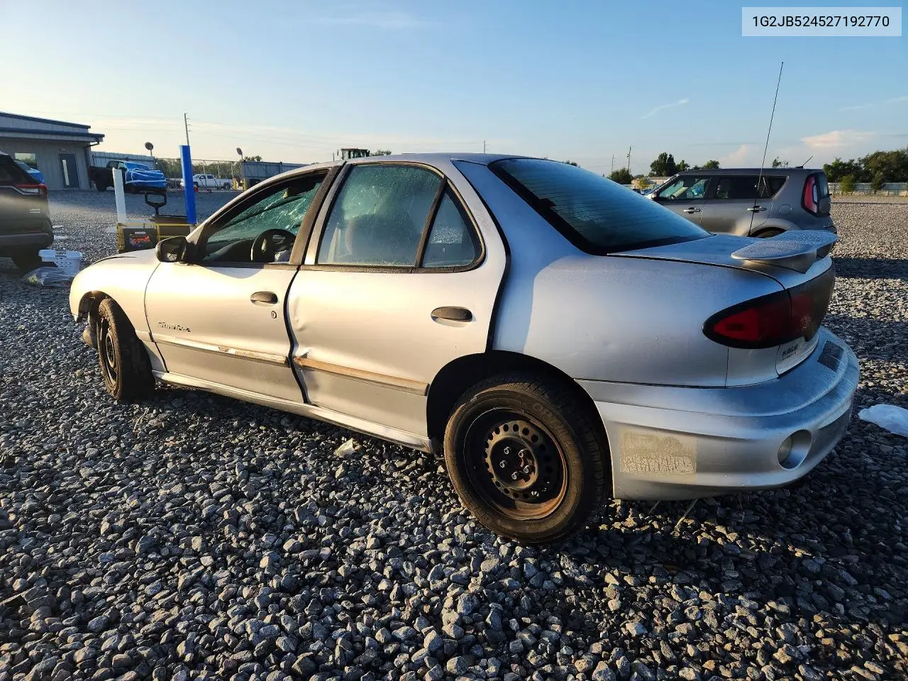 2002 Pontiac Sunfire Se VIN: 1G2JB524527192770 Lot: 59364456