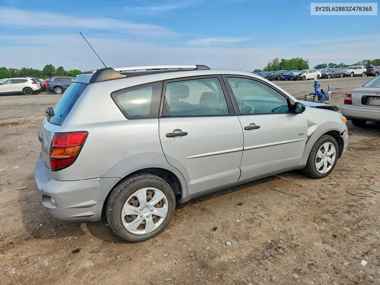 2003 Pontiac Vibe VIN: 5Y2SL62883Z478365 Lot: 58241006