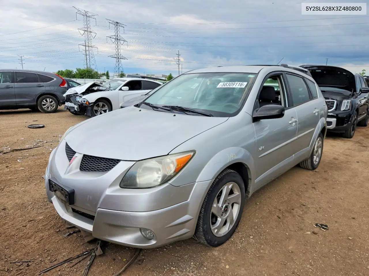 2003 Pontiac Vibe VIN: 5Y2SL628X3Z480800 Lot: 58309116