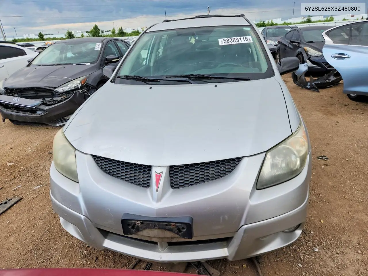 2003 Pontiac Vibe VIN: 5Y2SL628X3Z480800 Lot: 58309116