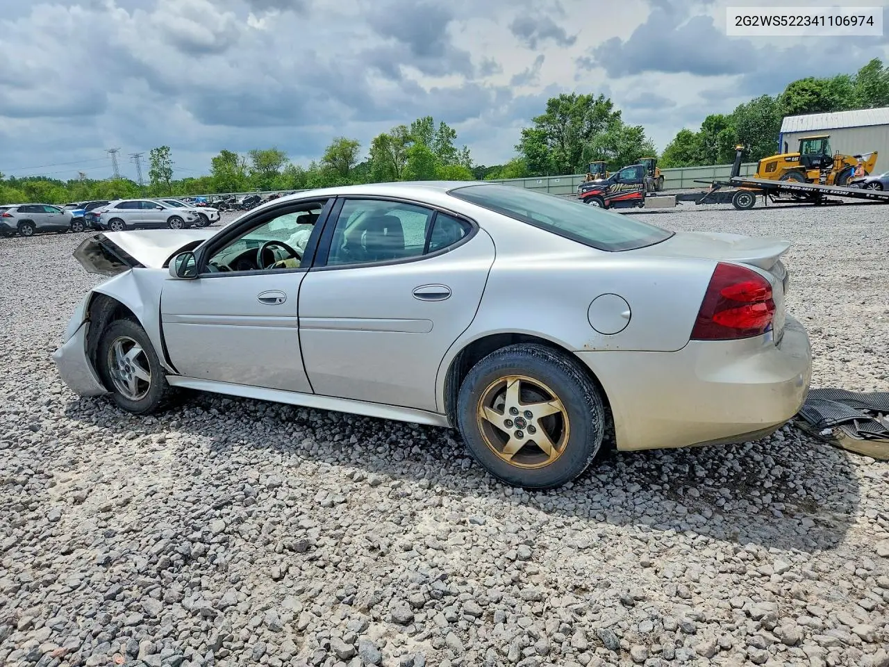2004 Pontiac Grand Prix Gt2 VIN: 2G2WS522341106974 Lot: 56990486