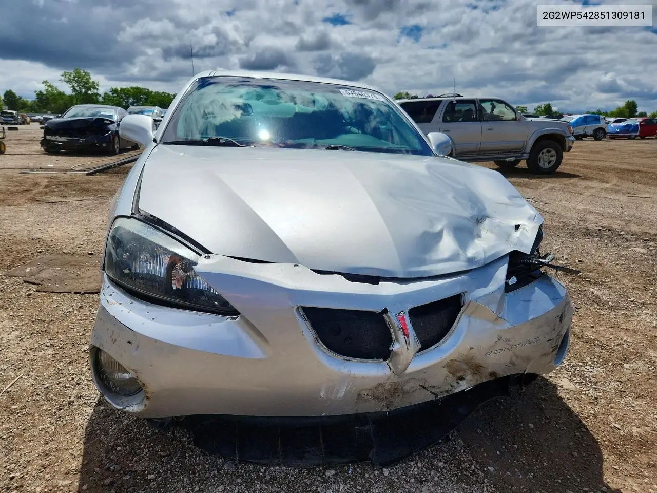 2005 Pontiac Grand Prix VIN: 2G2WP542851309181 Lot: 57040376