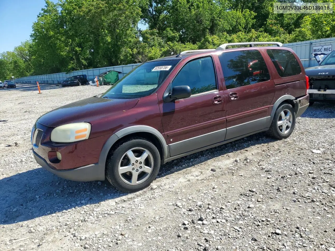 2006 Pontiac Montana Sv6 VIN: 1GMDV33L46D139118 Lot: 52558786
