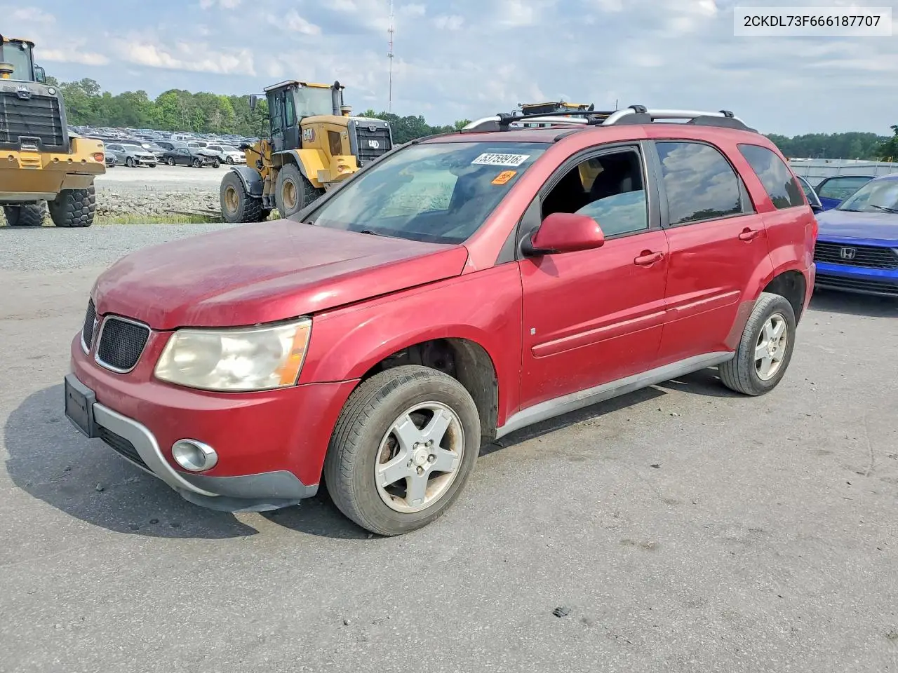 2006 Pontiac Torrent VIN: 2CKDL73F666187707 Lot: 53759916