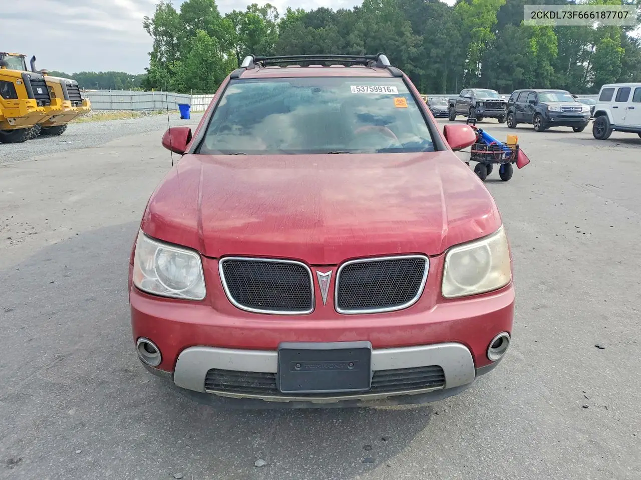 2006 Pontiac Torrent VIN: 2CKDL73F666187707 Lot: 53759916