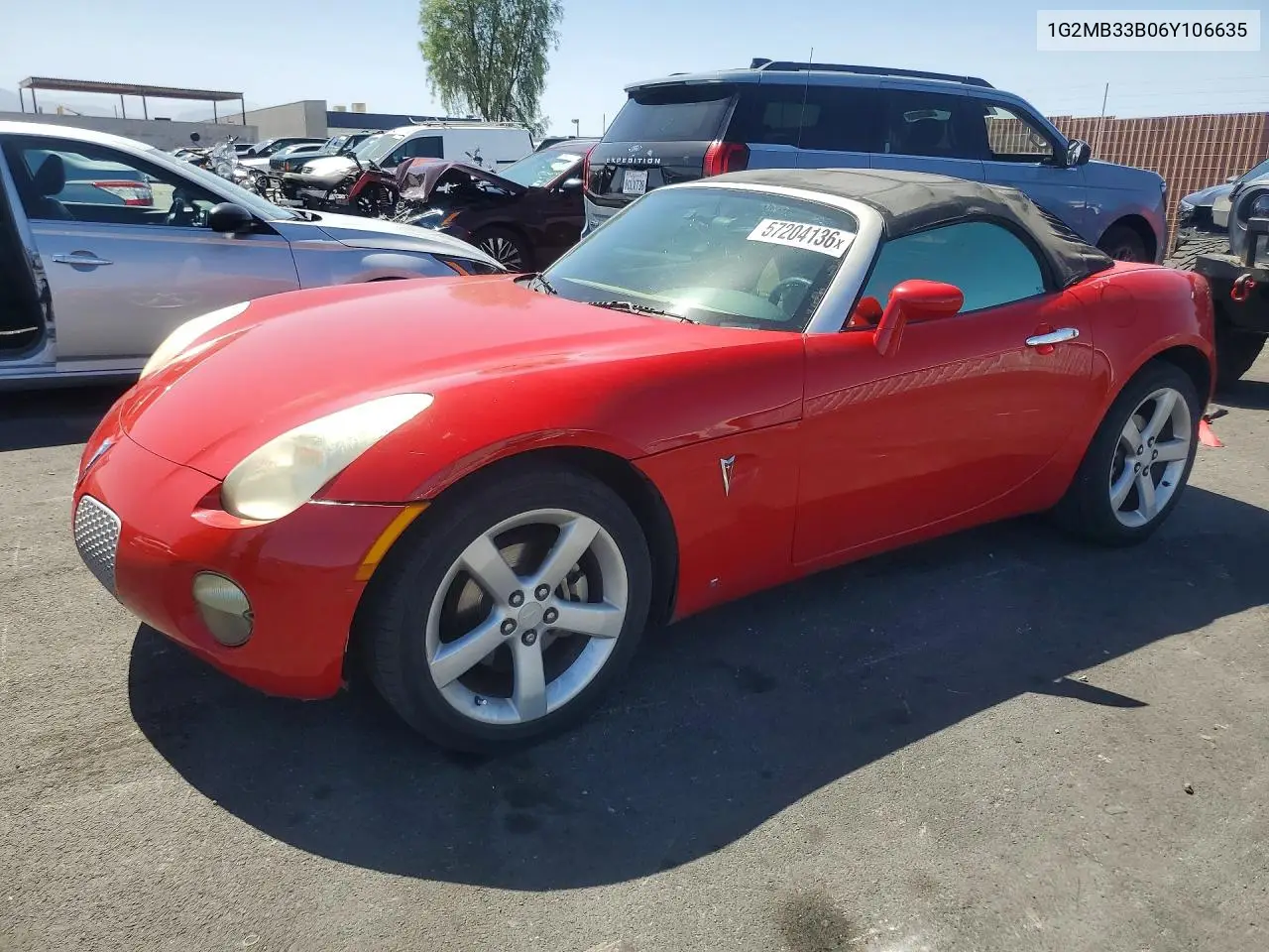 2006 Pontiac Solstice VIN: 1G2MB33B06Y106635 Lot: 57204136