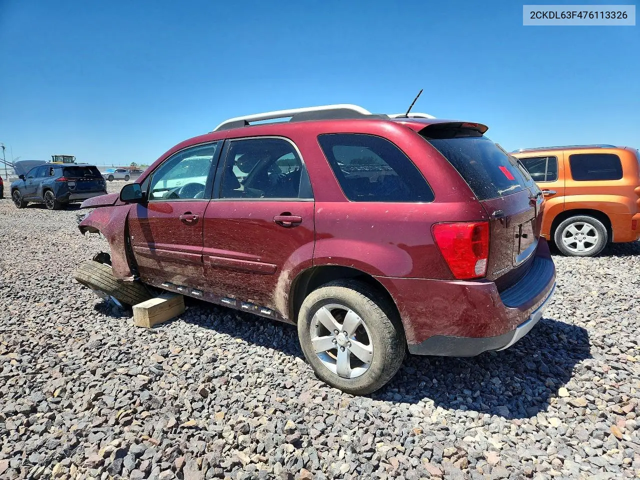 2007 Pontiac Torrent VIN: 2CKDL63F476113326 Lot: 53468966