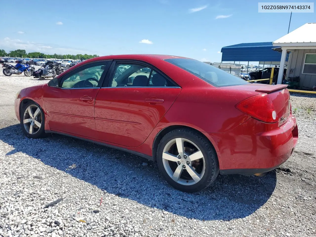 2007 Pontiac G6 Base VIN: 1G2ZG58N974143374 Lot: 57332846
