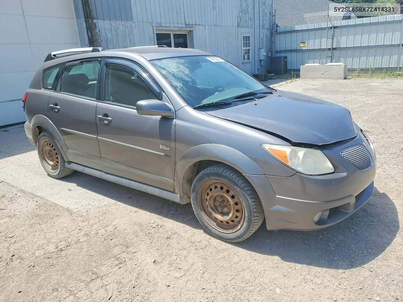 2007 Pontiac Vibe VIN: 5Y2SL658X7Z414331 Lot: 60152276