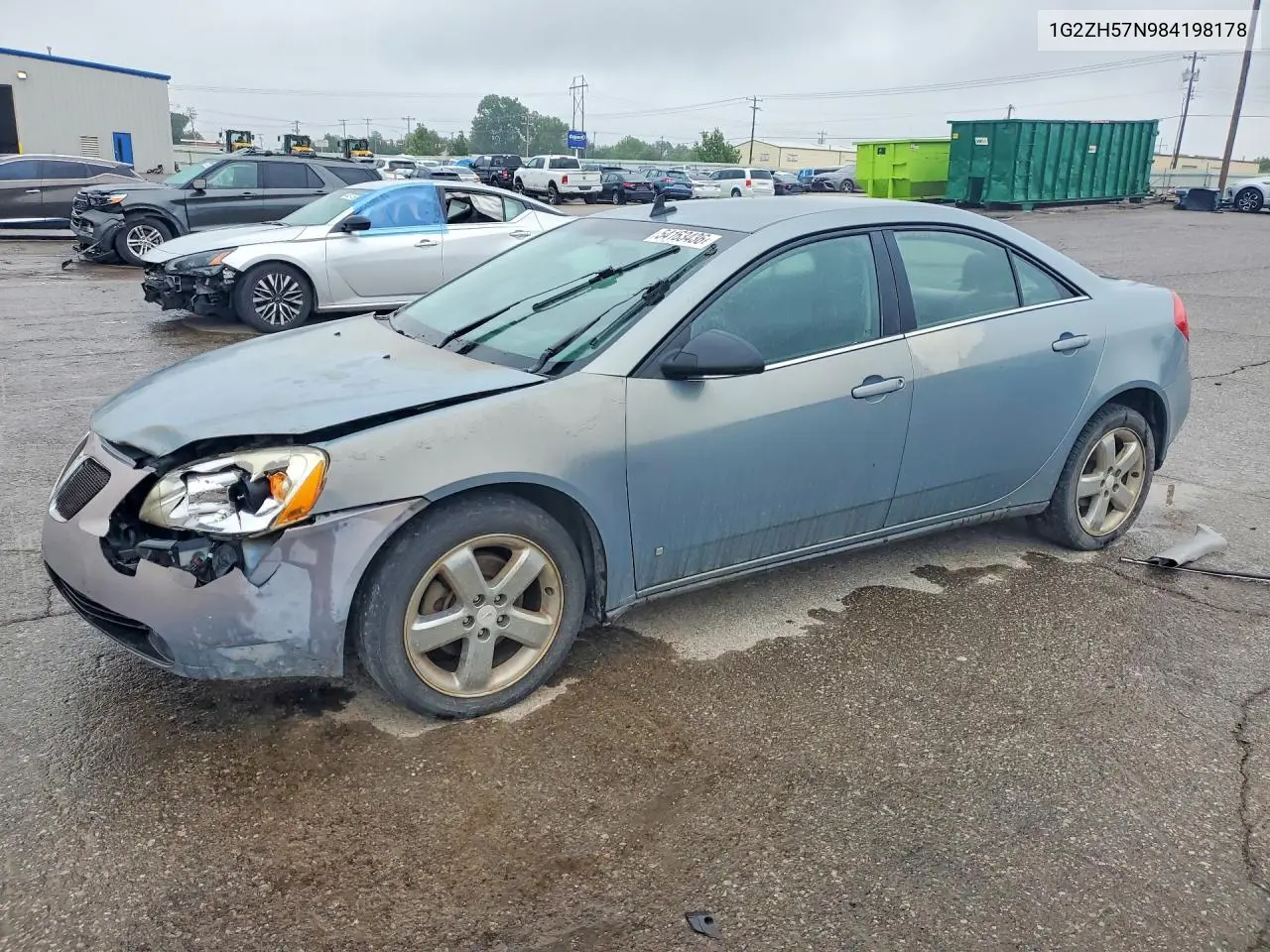 2008 Pontiac G6 Gt VIN: 1G2ZH57N984198178 Lot: 54163436