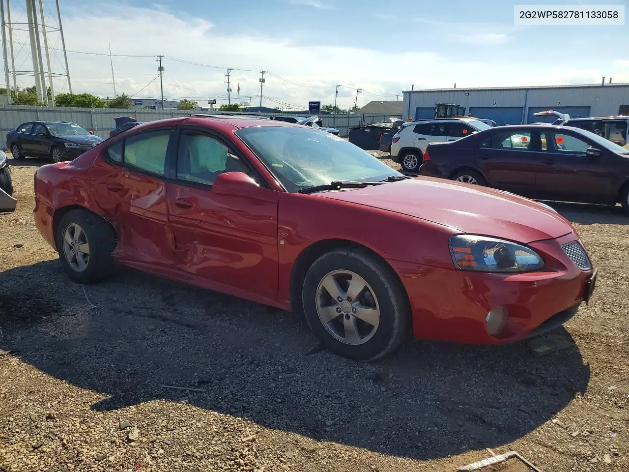 2008 Pontiac Grand Prix VIN: 2G2WP582781133058 Lot: 58607356
