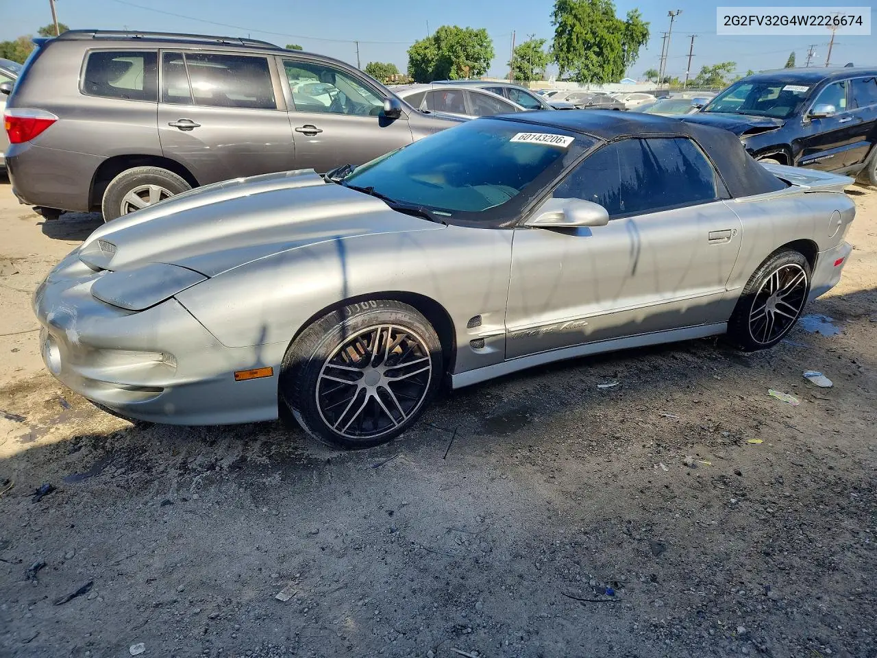 1998 Pontiac Firebird Trans Am VIN: 2G2FV32G4W2226674 Lot: 60143206