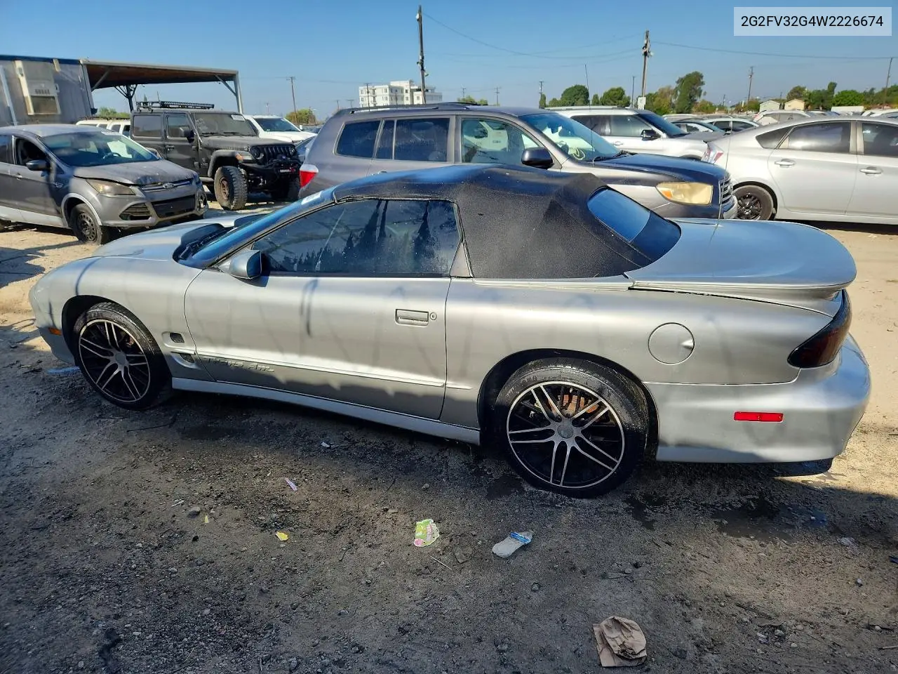 1998 Pontiac Firebird Trans Am VIN: 2G2FV32G4W2226674 Lot: 60143206