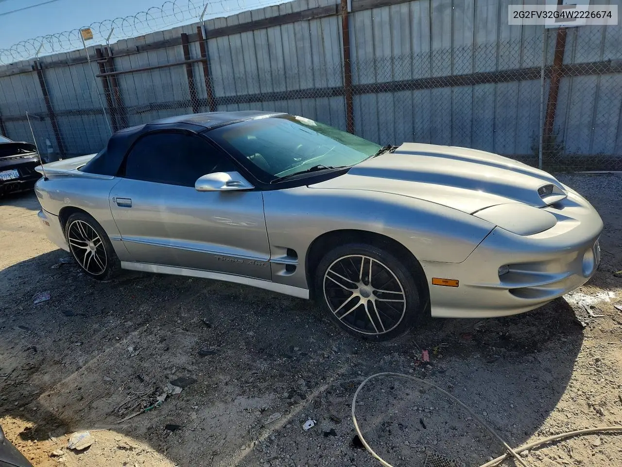 1998 Pontiac Firebird Trans Am VIN: 2G2FV32G4W2226674 Lot: 60143206