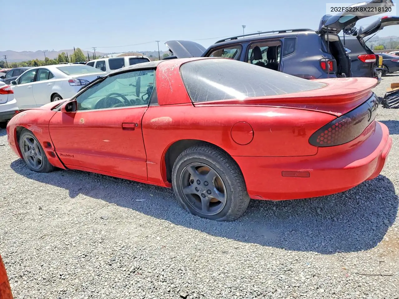 1999 Pontiac Firebird VIN: 2G2FS22K8X2218120 Lot: 59629596
