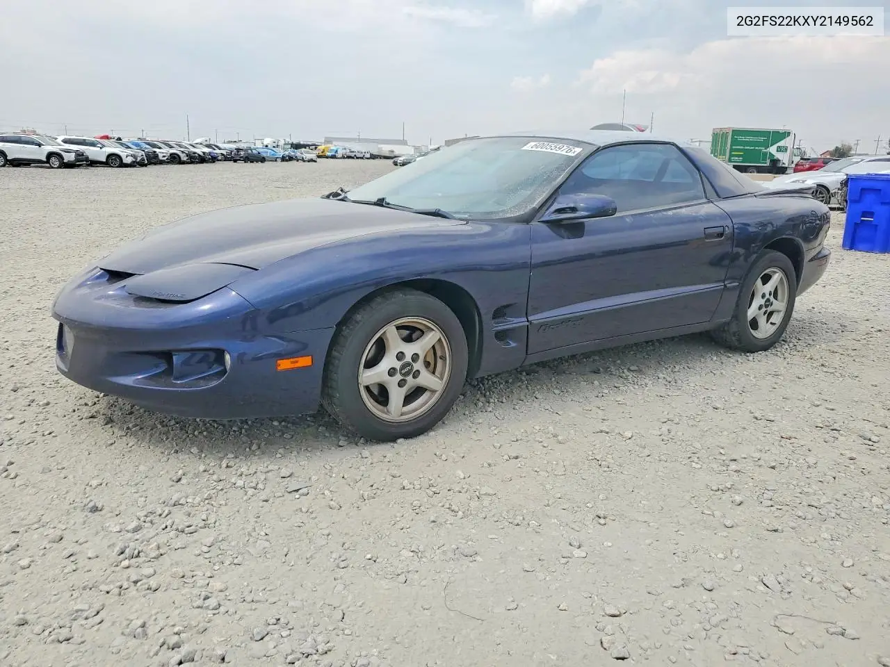 2000 Pontiac Firebird VIN: 2G2FS22KXY2149562 Lot: 60055976