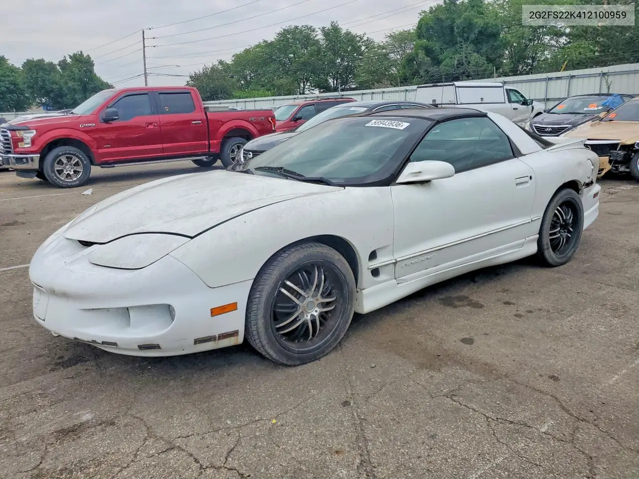 2001 Pontiac Firebird VIN: 2G2FS22K412100959 Lot: 58943936