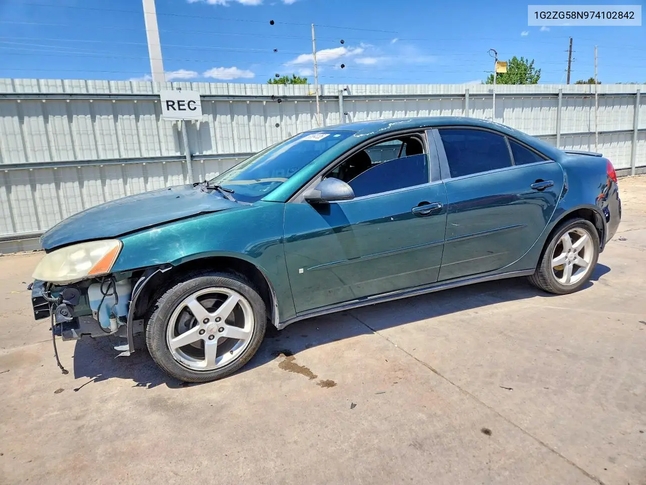 2007 Pontiac G6 Base VIN: 1G2ZG58N974102842 Lot: 53564136