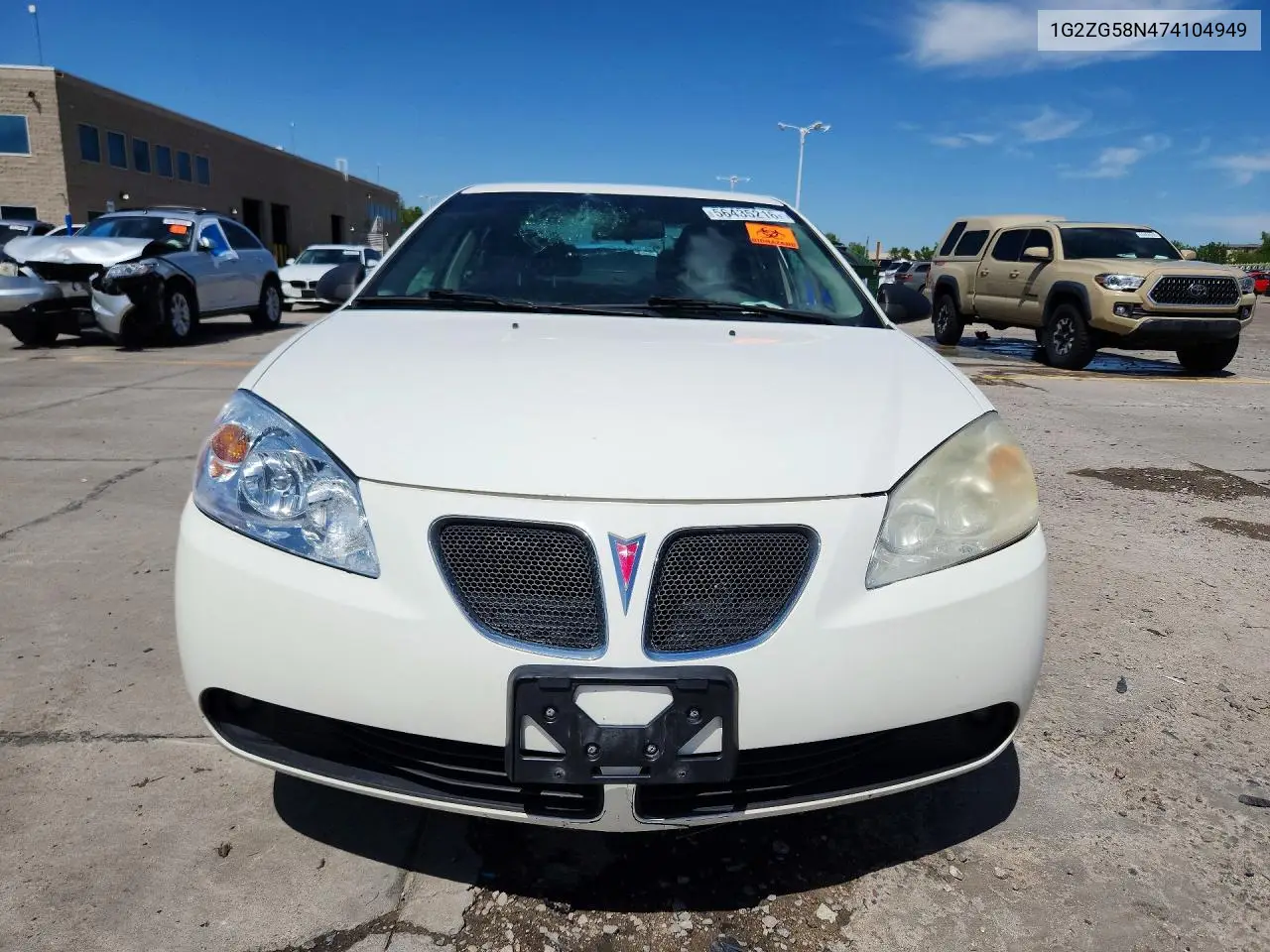 2007 Pontiac G6 Base VIN: 1G2ZG58N474104949 Lot: 56435216