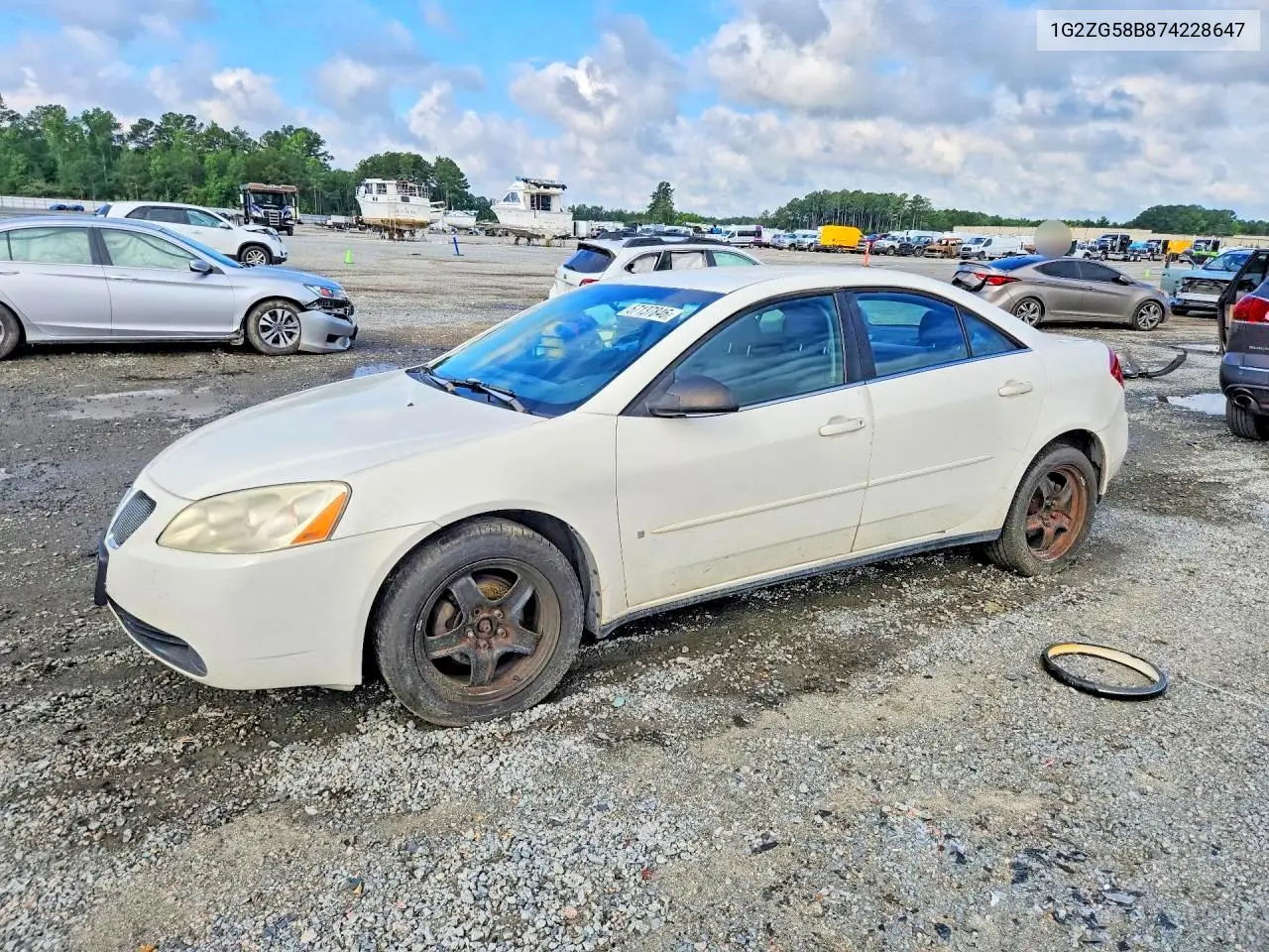 2007 Pontiac G6 Base VIN: 1G2ZG58B874228647 Lot: 57137846