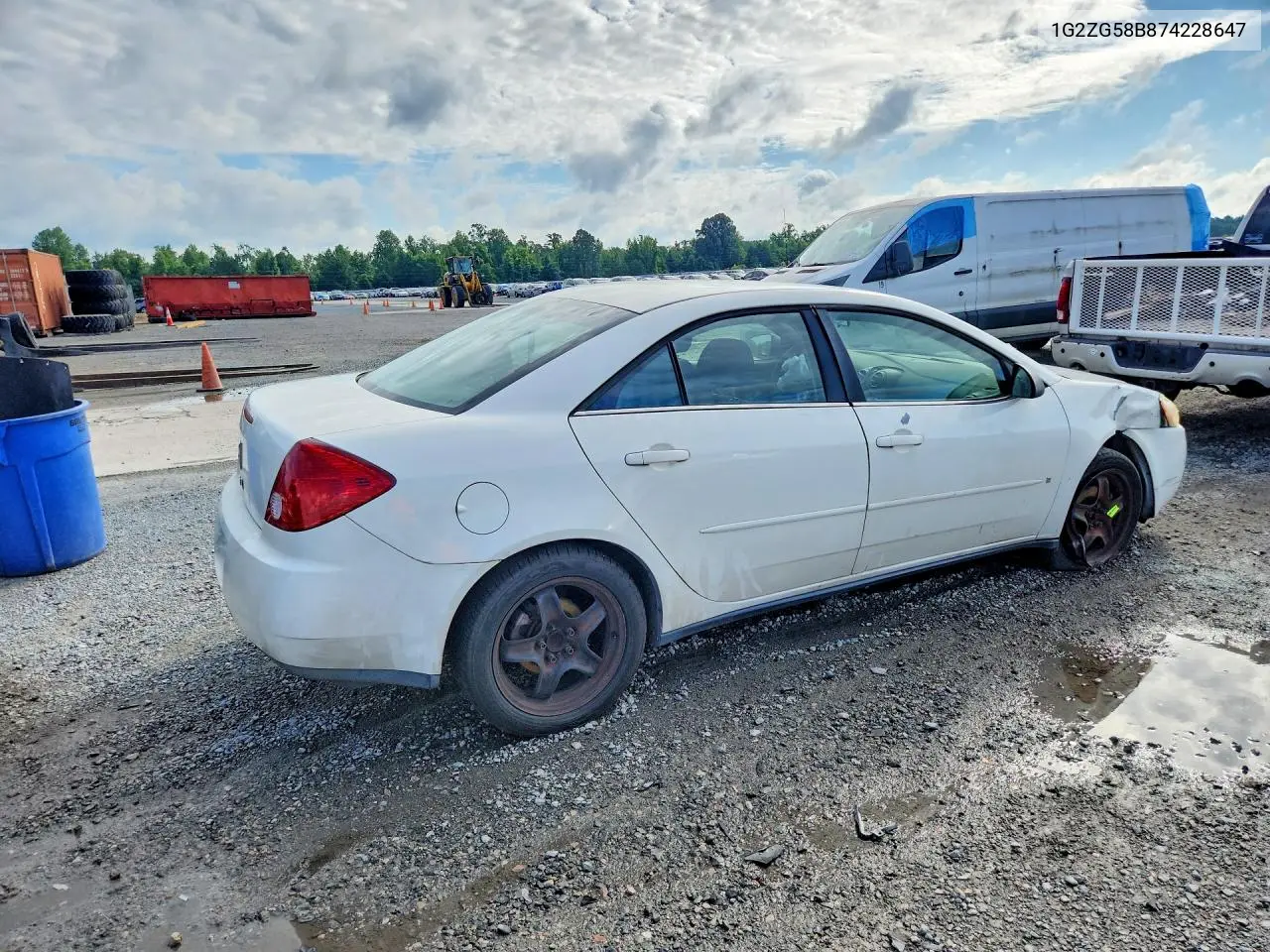 2007 Pontiac G6 Base VIN: 1G2ZG58B874228647 Lot: 57137846