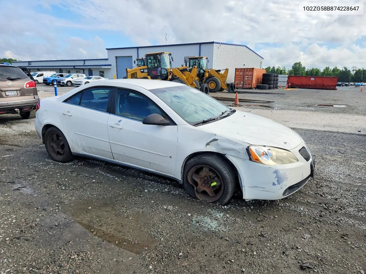 2007 Pontiac G6 Base VIN: 1G2ZG58B874228647 Lot: 57137846