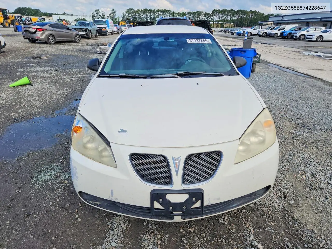 2007 Pontiac G6 Base VIN: 1G2ZG58B874228647 Lot: 57137846