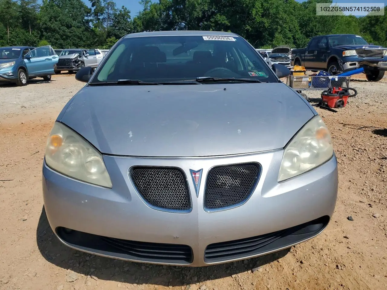 2007 Pontiac G6 Base VIN: 1G2ZG58N574152508 Lot: 59596936