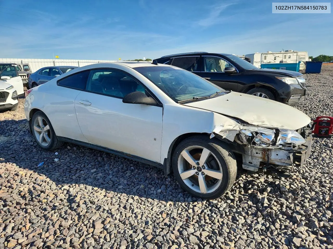 2008 Pontiac G6 Gt VIN: 1G2ZH17N584150783 Lot: 52937556