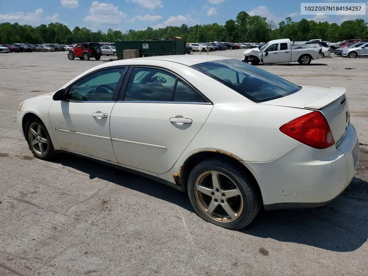 2008 Pontiac G6 Base VIN: 1G2ZG57N184154257 Lot: 53760036