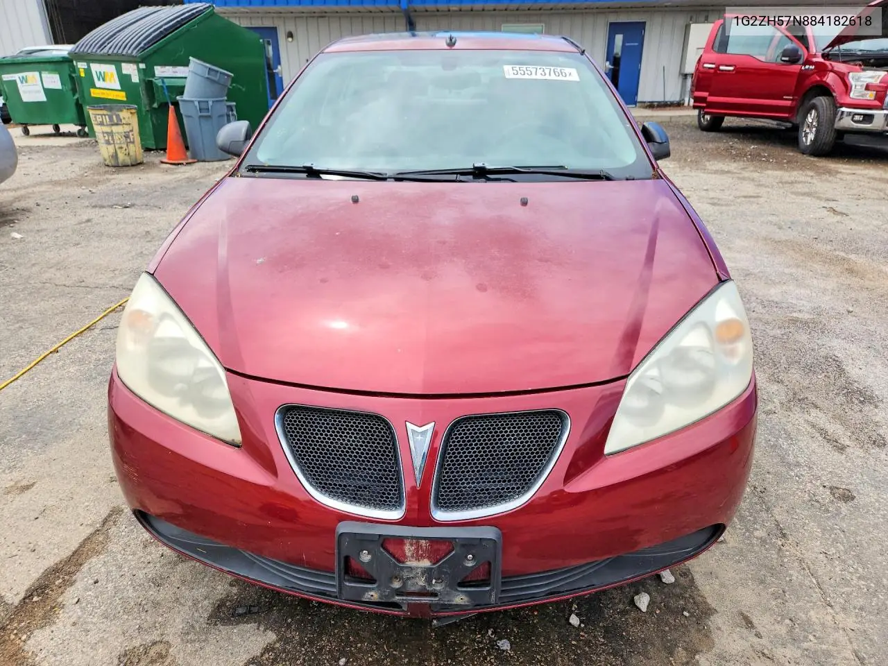 2008 Pontiac G6 Gt VIN: 1G2ZH57N884182618 Lot: 55573766