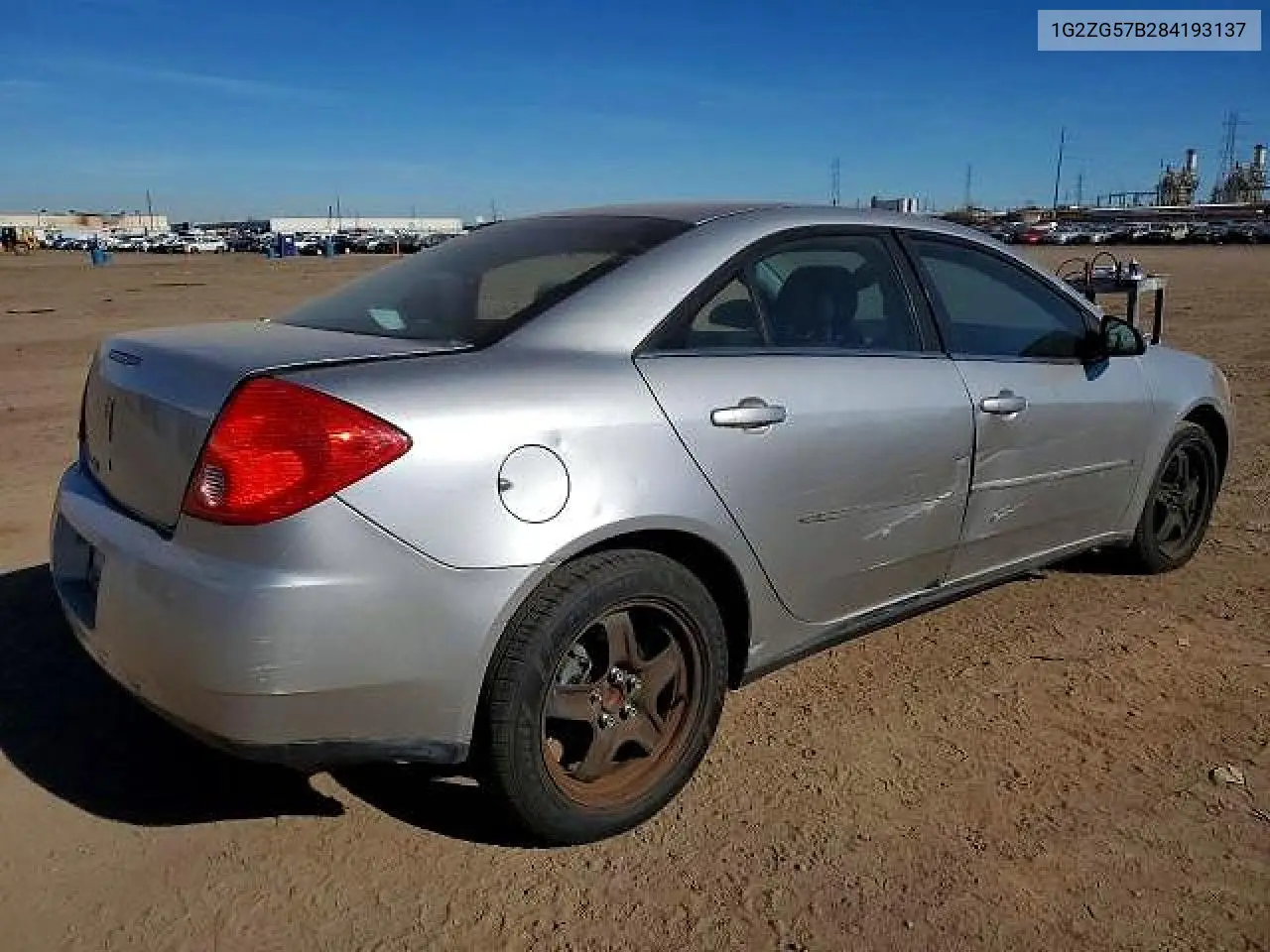 2008 Pontiac G6 Base/Se VIN: 1G2ZG57B284193137 Lot: 58107936