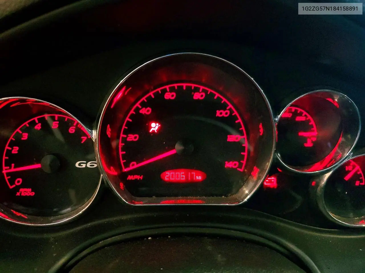2008 Pontiac G6 Base VIN: 1G2ZG57N184158891 Lot: 59305966