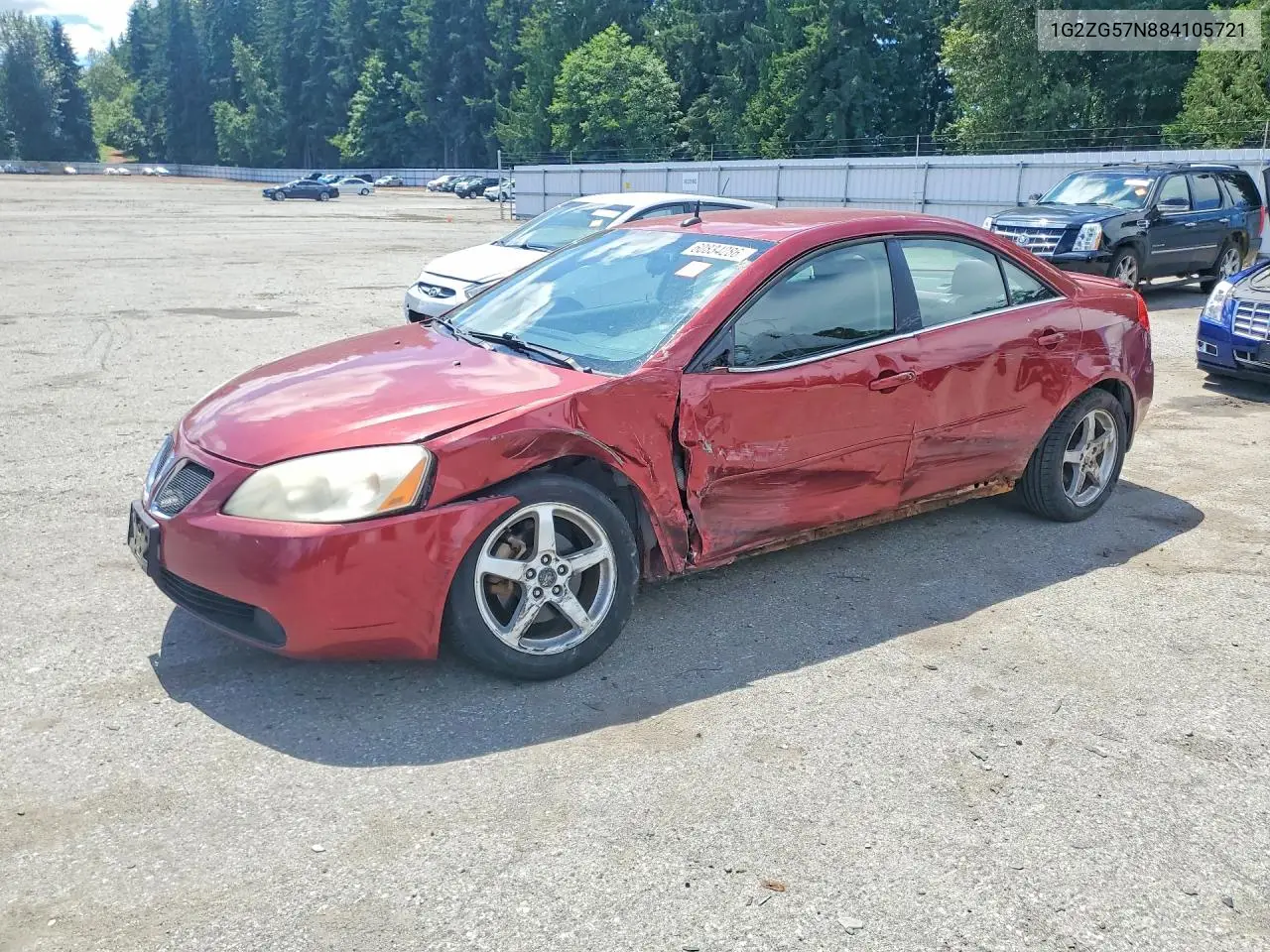 2008 Pontiac G6 Base VIN: 1G2ZG57N884105721 Lot: 60834286
