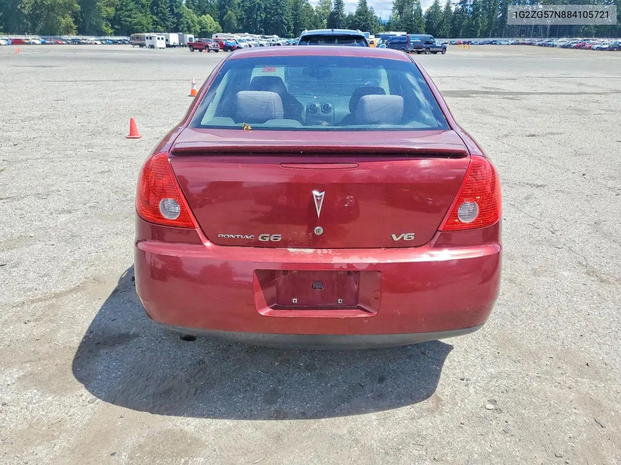 2008 Pontiac G6 Base VIN: 1G2ZG57N884105721 Lot: 60834286