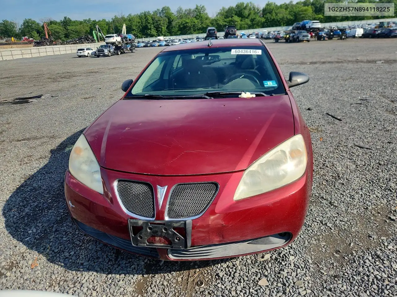 2009 Pontiac G6 Gt VIN: 1G2ZH57N894118225 Lot: 60436416