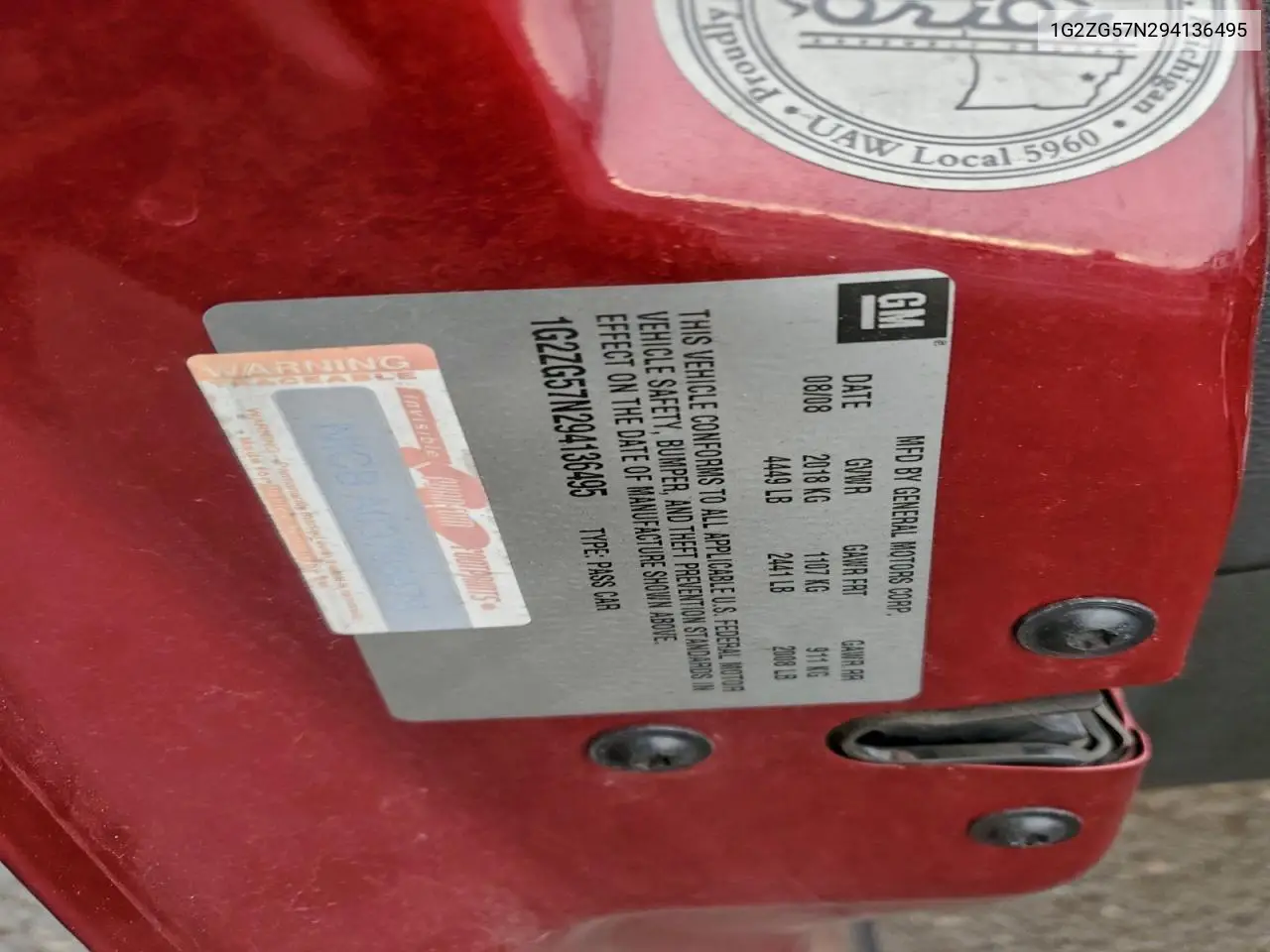 1G2ZG57N294136495 2009 Pontiac G6