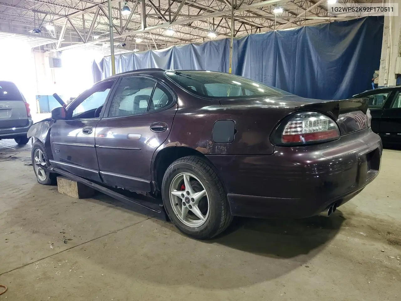 2002 Pontiac Grand Prix Gt VIN: 1G2WP52K92F170511 Lot: 50135686