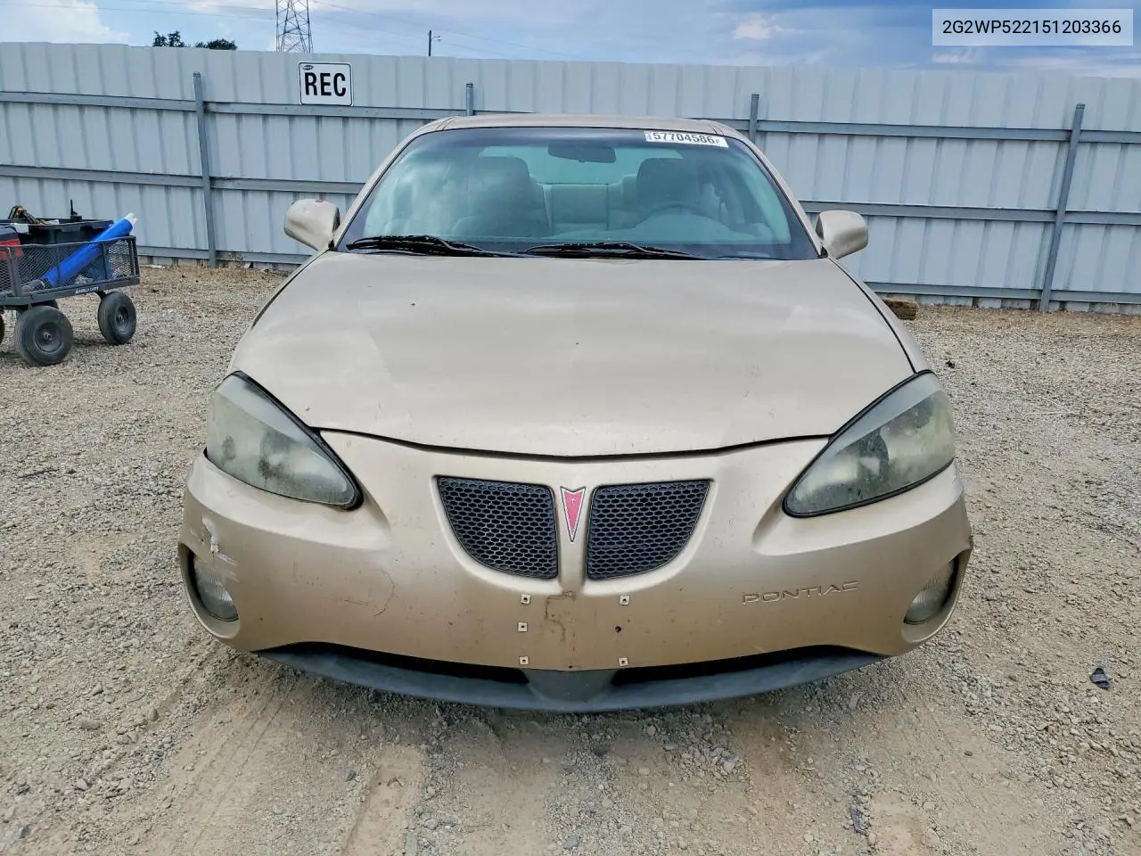 2005 Pontiac Grand Prix VIN: 2G2WP522151203366 Lot: 57704586