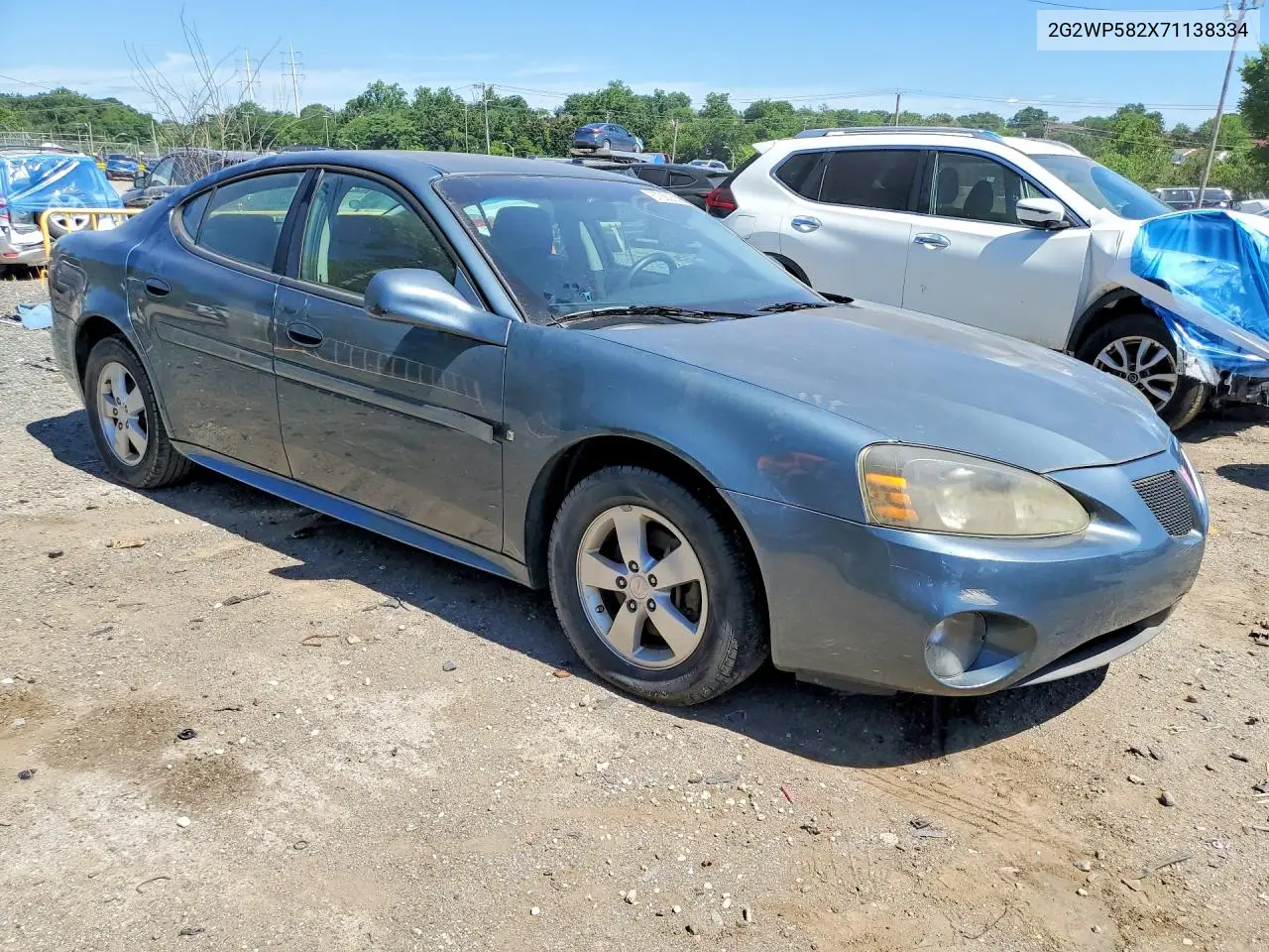 2007 Pontiac Grand Prix VIN: 2G2WP582X71138334 Lot: 57360836