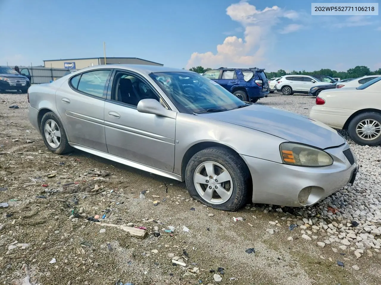 2007 Pontiac Grand Prix VIN: 2G2WP552771106218 Lot: 60243876