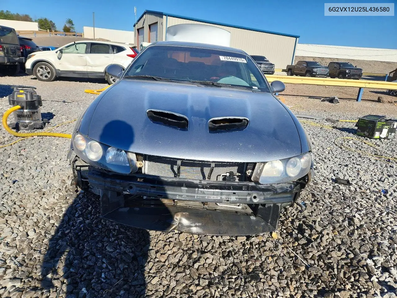 6G2VX12U25L436580 2005 Pontiac Gto