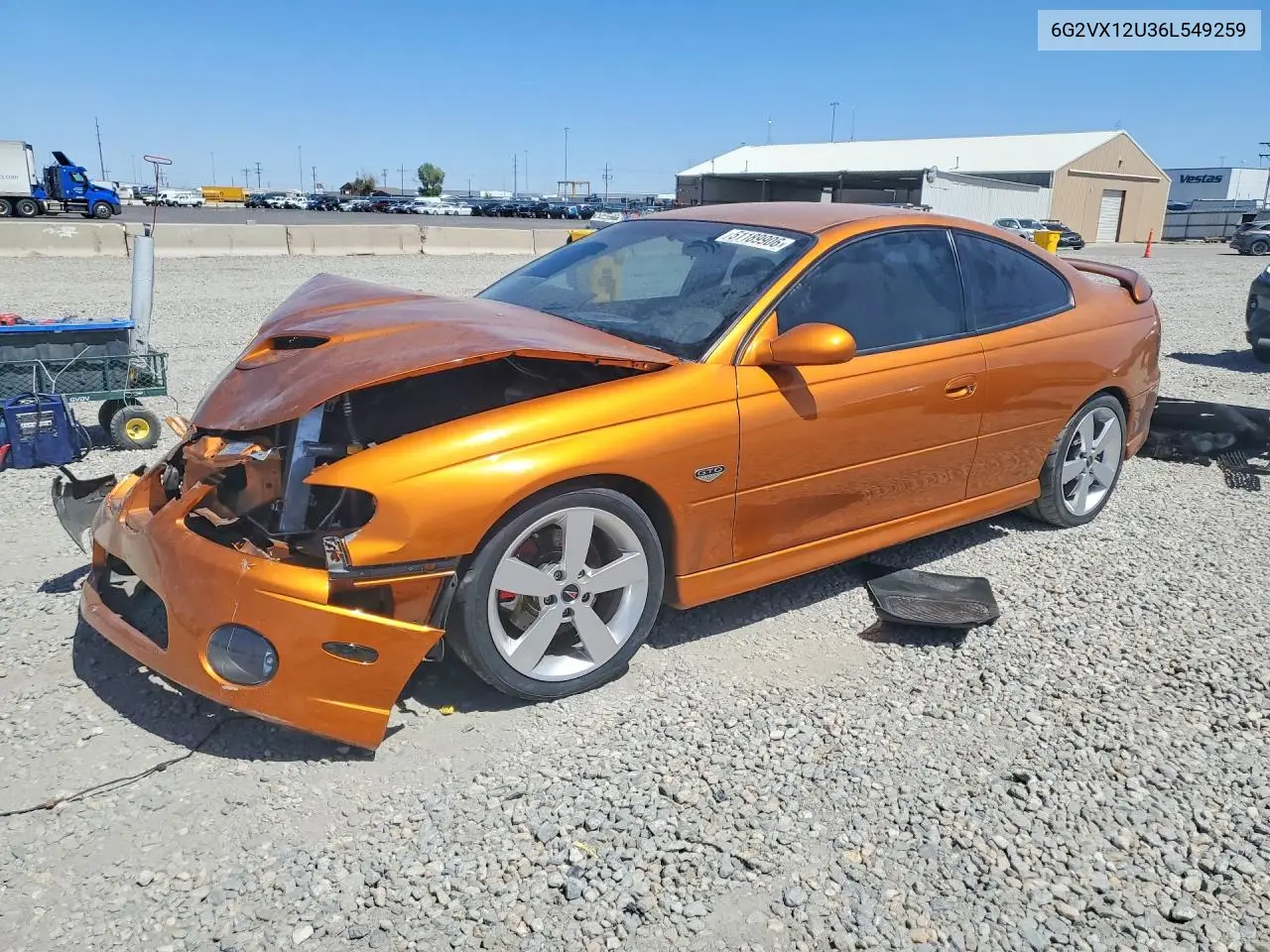 2006 Pontiac Gto VIN: 6G2VX12U36L549259 Lot: 51189906