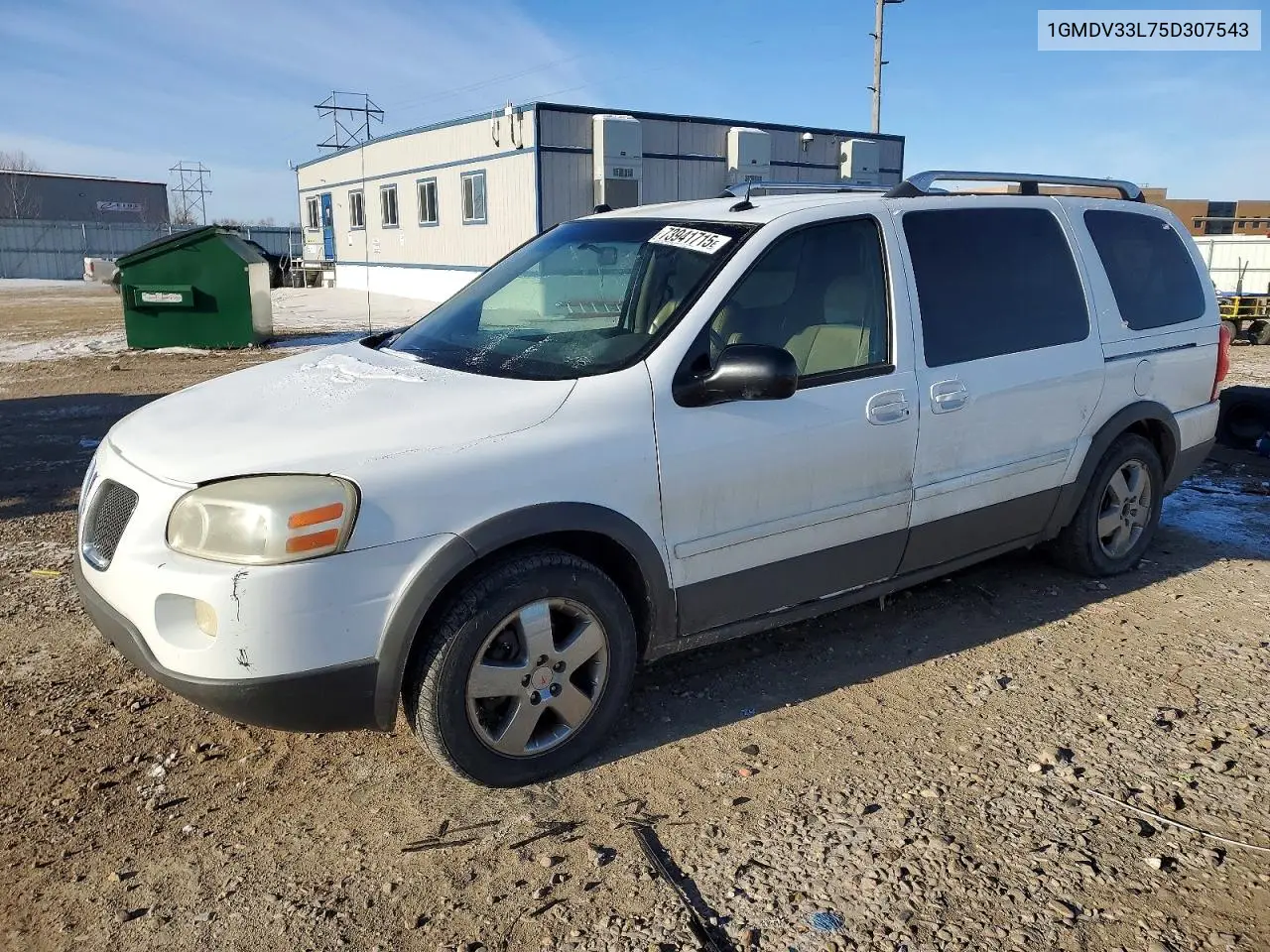 2005 Pontiac Montana Sv6 VIN: 1GMDV33L75D307543 Lot: 47132726