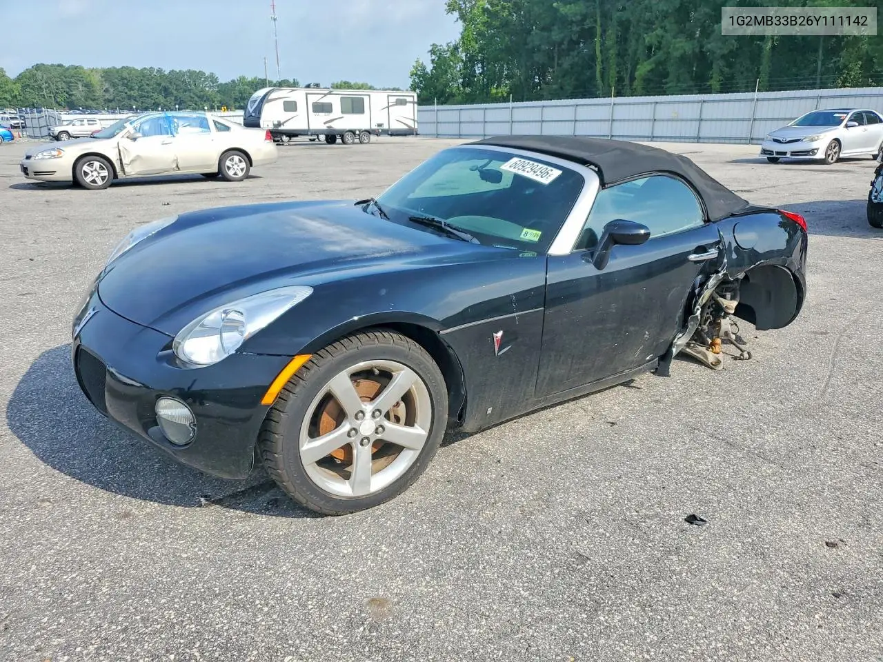 2006 Pontiac Solstice VIN: 1G2MB33B26Y111142 Lot: 60929496