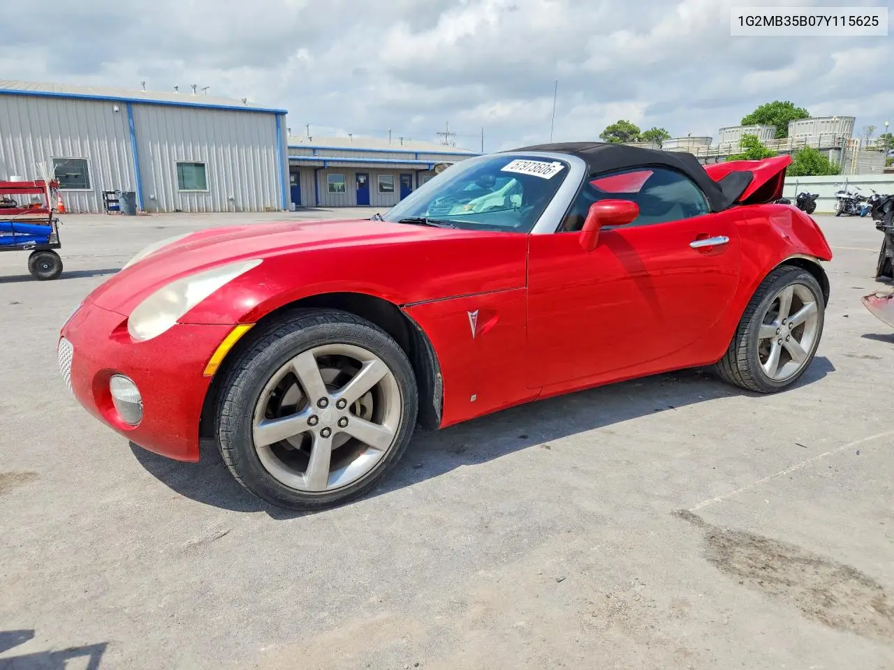 2007 Pontiac Solstice VIN: 1G2MB35B07Y115625 Lot: 57973606