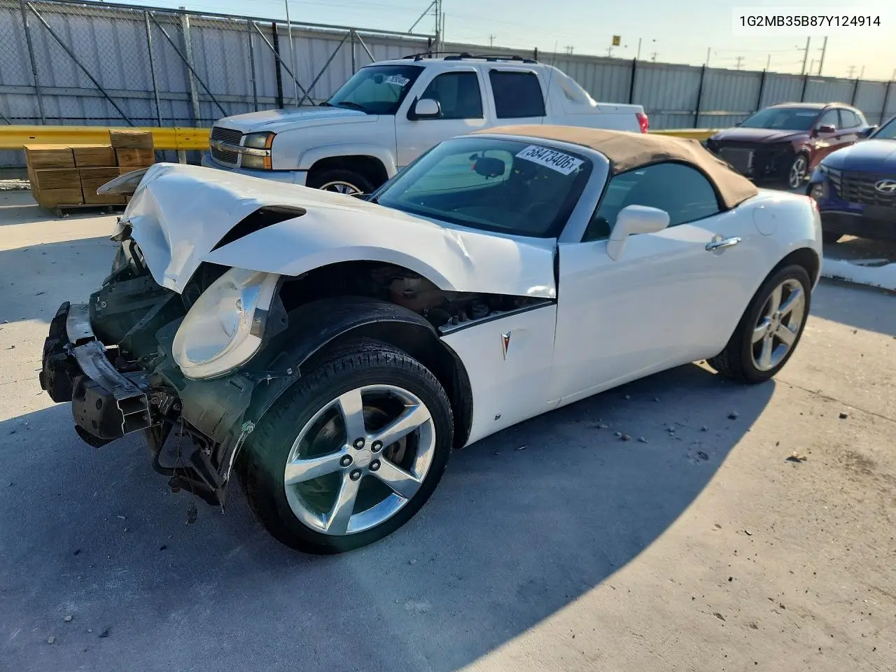 2007 Pontiac Solstice VIN: 1G2MB35B87Y124914 Lot: 58473406