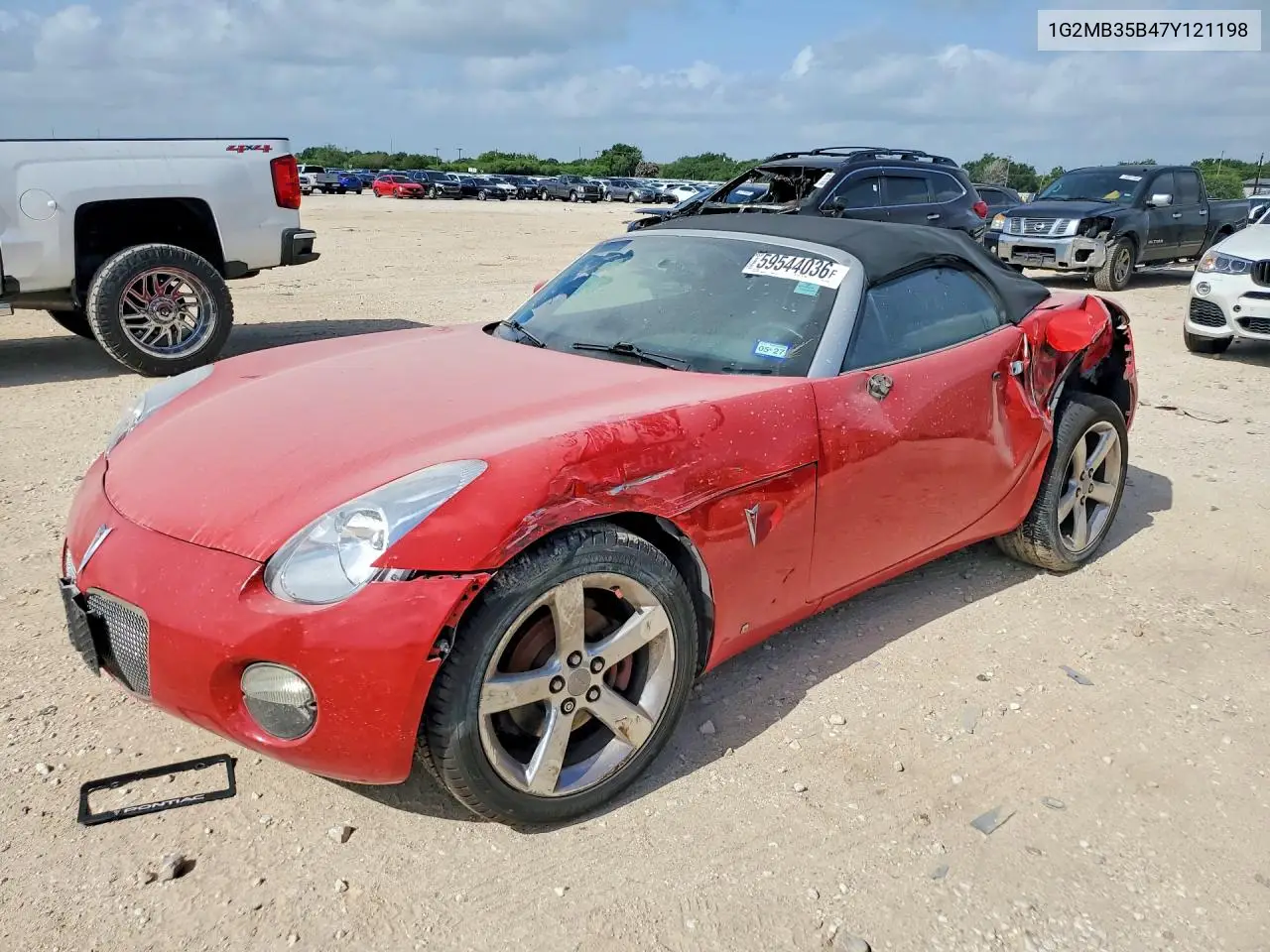 2007 Pontiac Solstice VIN: 1G2MB35B47Y121198 Lot: 59544036